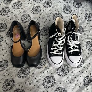 Converse Black Heeled Shoes
